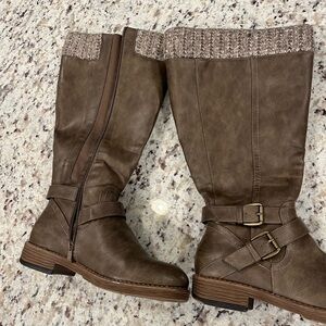 Torrid Brown tall Boots with Knit Cuff